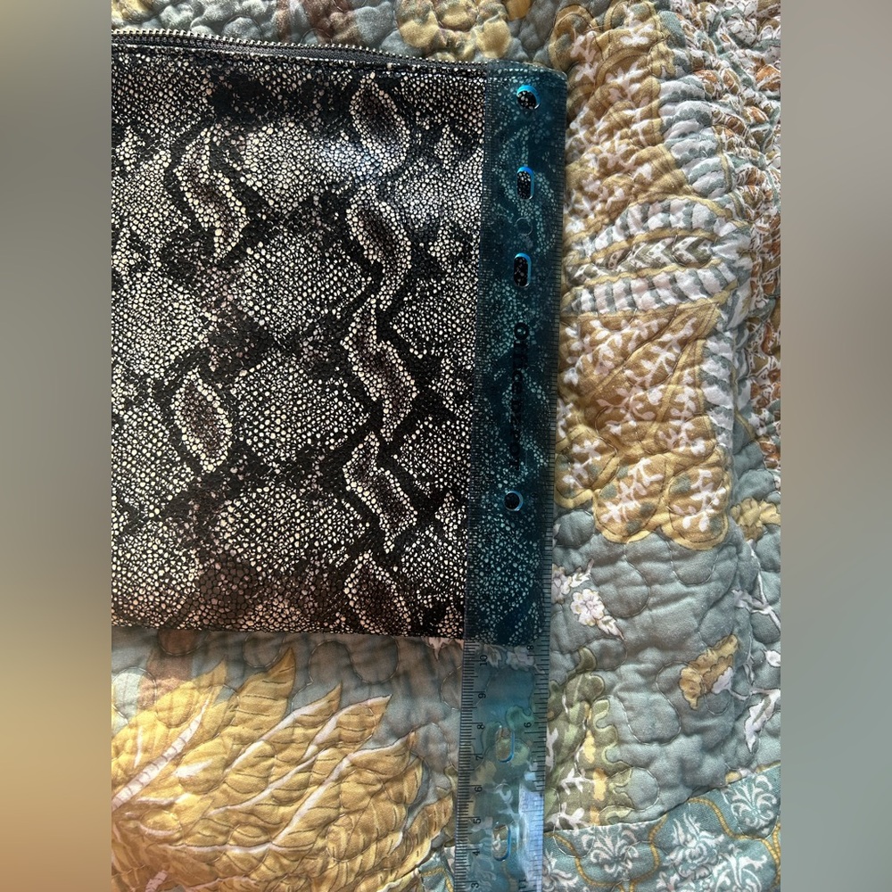 Python Leather Envelope Clutch - image 6